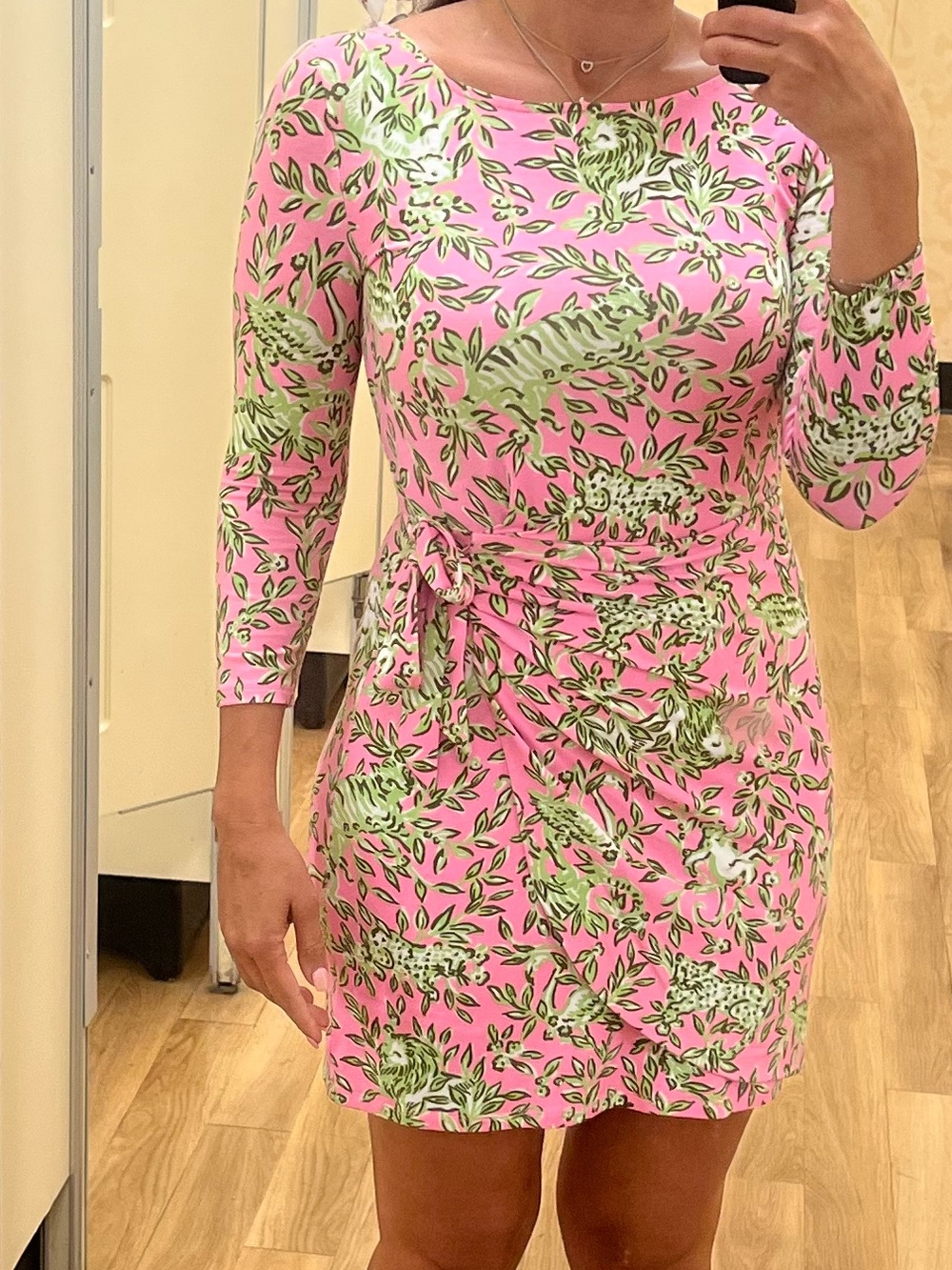 NWT Lilly Pulitzer Blaise 3/4 Sleeve Romper Rousseau Pink Mane Character Energy